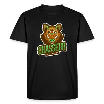 Wild boar hunter - hunter hunting gift idea - Men's Premium Organic T-Shirt - black - Front - Nico (187cm)