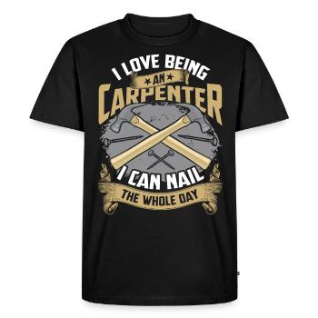 Carpenter Carpenter Nails Master Wood Work - Men's Premium Organic T-Shirt - black - Front - Nico (187cm)