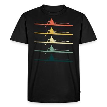 Crew Rowing Row Team Boat Oar Rower Retro - Men's Premium Organic T-Shirt - black - Front - Nico (187cm)