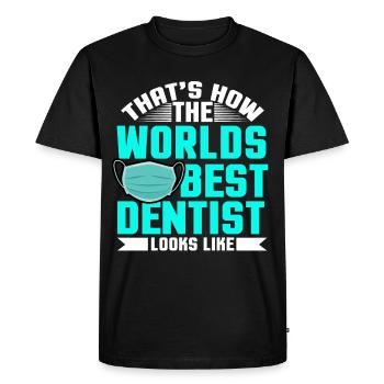 dentiste - T-shirt Premium bio Homme - noir - Devant - Nico (187cm)