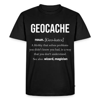 Geocache GPS Outdoor Lost place cadeau - T-shirt Premium bio Homme - noir - Devant - Nico (187cm)