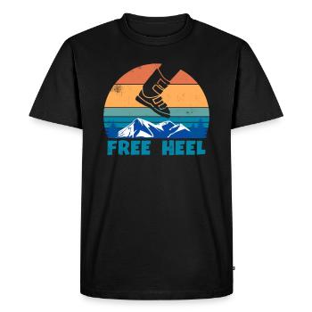 Skis de randonnée Télémark Ski de randonnée Skis rétro à talon libre - T-shirt Premium bio Homme - noir - Devant - Nico (187cm)