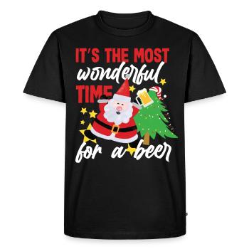 Christmas It's The Most Wonderful Time Beer - Men's Premium Organic T-Shirt - black - Front - Nico (187cm)