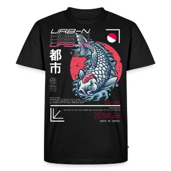 Poisson koi de style art japonais - T-shirt Premium bio Homme - noir - Devant - Nico (187cm)