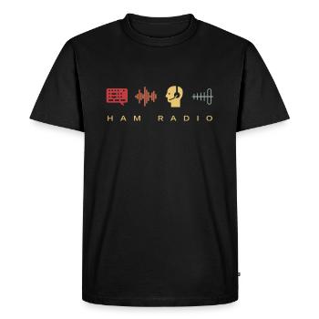 HAM Radio Amateurfunk Funkamateur Retro Geschenk - Männer Premium Bio T-Shirt - Schwarz - Vorne - Nico (187cm)