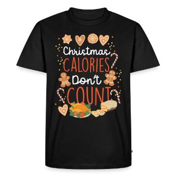 Noël Les calories de Noël ne comptent pas - T-shirt Premium bio Homme - noir - Devant - Nico (187cm)