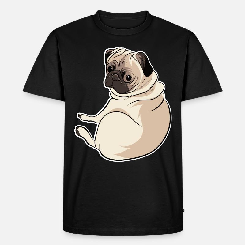 Mops - Männer Premium Bio T-Shirt - Schwarz