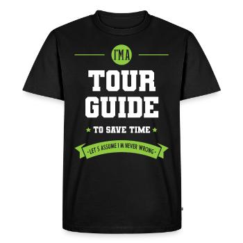 I am Tour Guide - Tour Guide Job Gift Funny - Men's Premium Organic T-Shirt - black - Front - Nico (187cm)