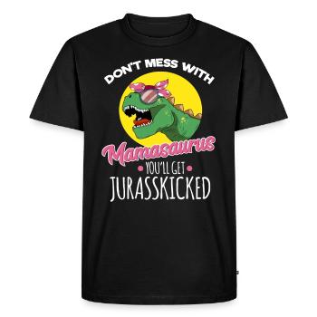 Ne plaisante pas avec Mamasaurus, tu seras juré - T-shirt Premium bio Homme - noir - Devant - Nico (187cm)