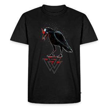Crow - T-shirt Premium bio Homme - noir - Devant - Nico (187cm)