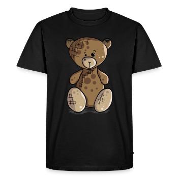 Cute Teddy Bear Teddy Bear Cartoon Teddybear Motif - Men's Premium Organic T-Shirt - black - Front - Nico (187cm)