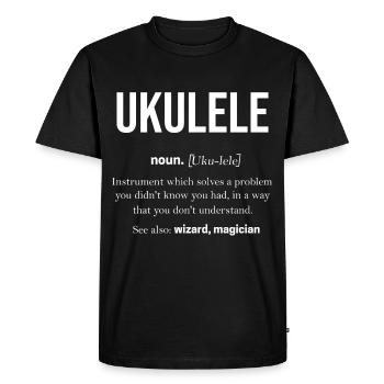 ukulele - Men's Premium Organic T-Shirt - black - Front - Nico (187cm)