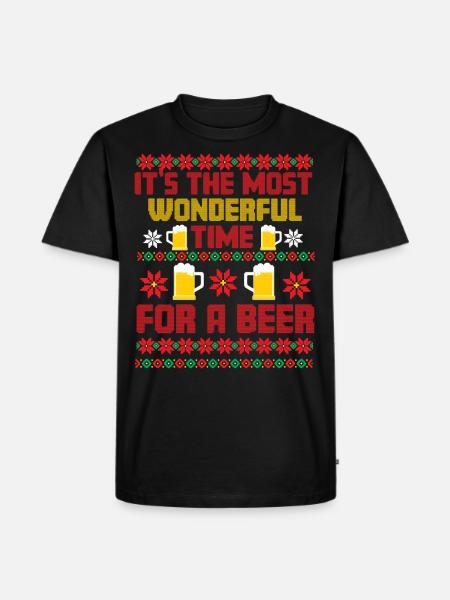 Christmas Beer Ugly Christmas Sweater - Men's Premium Organic T-Shirt - black