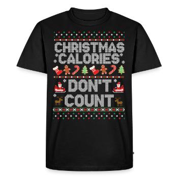 Chandail de Noël laid Calories de Noël - T-shirt Premium bio Homme - noir - Devant - Nico (187cm)
