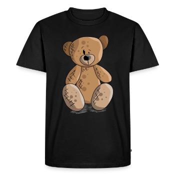 Teddy Bear Teddy Bear Cartoon Teddy bear Motif - Men's Premium Organic T-Shirt - black - Front - Nico (187cm)