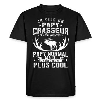Cadeau pour Papy Chasseur | Chasse - T-shirt Premium bio Homme - noir - Devant - Nico (187cm)