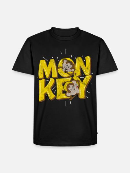 monkey - Men's Premium Organic T-Shirt - black
