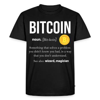 bitcoin - Men's Premium Organic T-Shirt - black - Front - Nico (187cm)