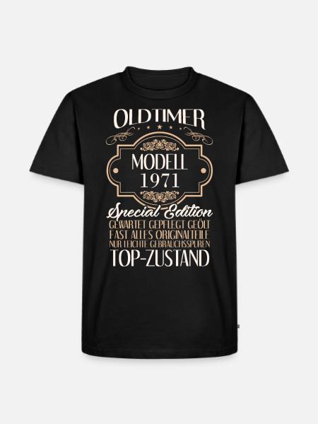 50-års fødselsdag mand vintage 1971 årgang - Herre Premium økologisk T-shirt - sort