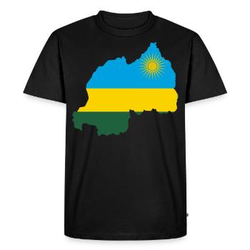 Manteau drapeau drapeau Rwanda carte - T-shirt Premium bio Homme - noir - Devant - Nico (187cm)
