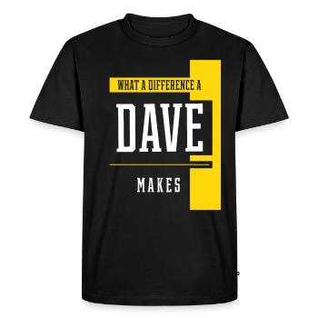 What A Difference A Dave Makes - Family Name Gift - Men's Premium Organic T-Shirt - black - Front - Nico (187cm)