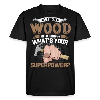 Carpenter Carpenter Timber Master Marteau à bois - T-shirt Premium bio Homme - noir - Devant - Nico (187cm)