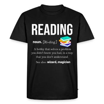 livre - T-shirt Premium bio Homme - noir - Devant - Nico (187cm)