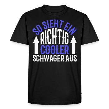 So sieht eine richtig cooler Schwager aus Geschenk - Männer Premium Bio T-Shirt - Schwarz - Vorne - Nico (187cm)