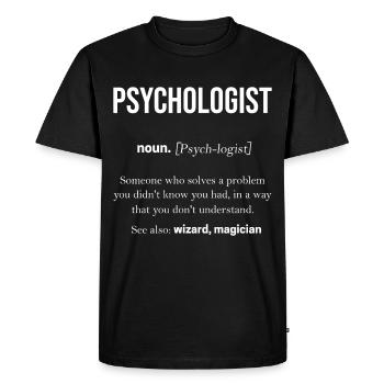 Psychologue thérapeute cerveau psyché Freud - T-shirt Premium bio Homme - noir - Devant - Nico (187cm)