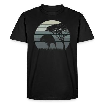 Ostrich head in the sand retro vintage - Men's Premium Organic T-Shirt - black - Front - Nico (187cm)