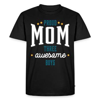 Proud Mom Three Awesome Boys - Cadeau de la fête des mères - T-shirt Premium bio Homme - noir - Devant - Nico (187cm)