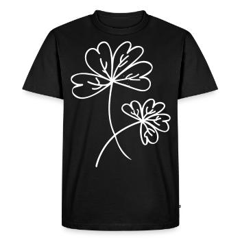 Abstract flowers / white / line / trend / pattern - Men's Premium Organic T-Shirt - black - Front - Nico (187cm)