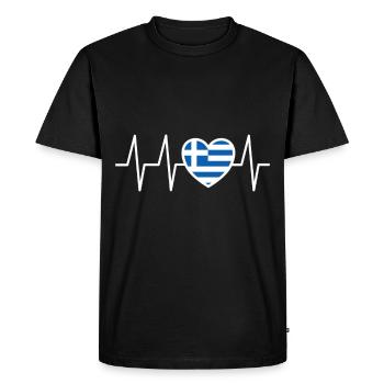 Grec drôle disant cadeau de la Grèce - T-shirt Premium bio Homme - noir - Devant - Nico (187cm)