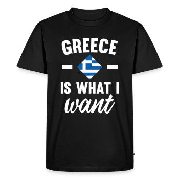 Grec drôle disant cadeau de la Grèce - T-shirt Premium bio Homme - noir - Devant - Nico (187cm)