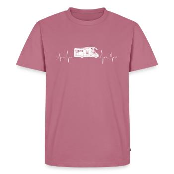 Camping-car à motif de camping-car Heartbeat - T-shirt Premium bio Homme - mauve - Devant - Nico (187cm)