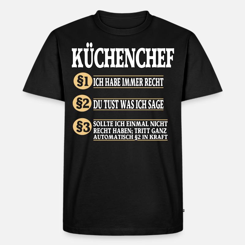 Küchenchef Koch Kochen - Männer Premium Bio T-Shirt - Schwarz