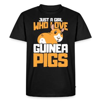 Juste une fille qui aime les cochons d'Inde - T-shirt Premium bio Homme - noir - Devant - Nico (187cm)