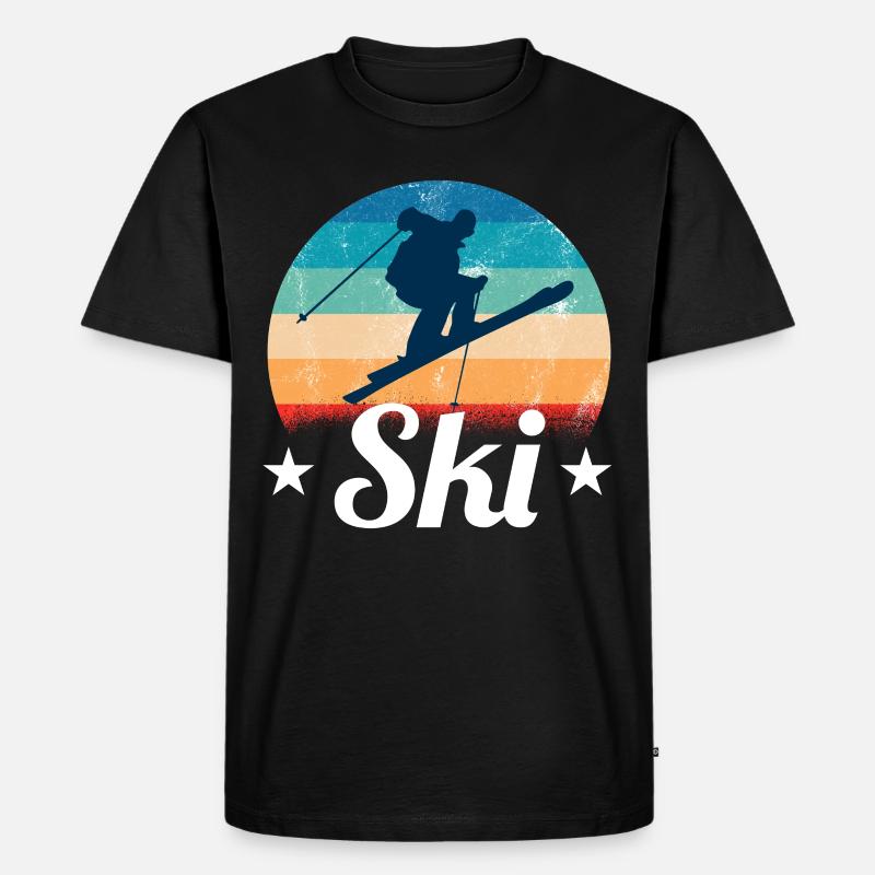 Ski - Männer Premium Bio T-Shirt - Schwarz