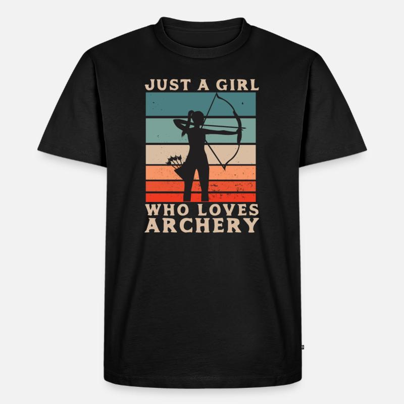 Bogenschießen - Archery - Pfeil und Bogen - Männer Premium Bio T-Shirt - Schwarz
