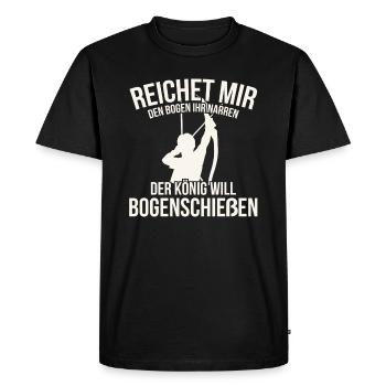 Bogenschießen - Männer Premium Bio T-Shirt - Schwarz - Vorne - Nico (187cm)