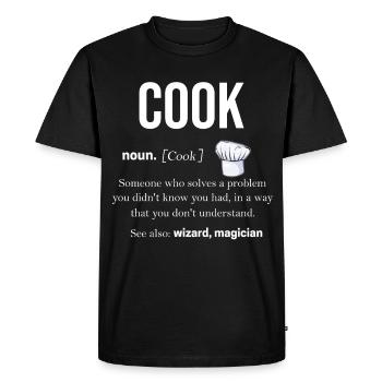 Cuisson - T-shirt Premium bio Homme - noir - Devant - Nico (187cm)