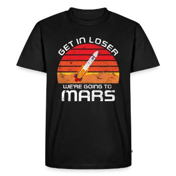 Mars - Men's Premium Organic T-Shirt - black - Front - Nico (187cm)