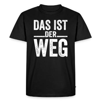 Das Ist Der Weg - Men's Premium Organic T-Shirt - black - Front - Nico (187cm)