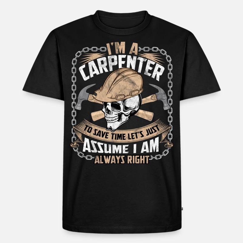 Zimmermann - Männer Premium Bio T-Shirt - Schwarz