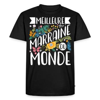 Meilleure Marraine Du Monde Cadeaux - T-shirt Premium bio Homme - noir - Devant - Nico (187cm)