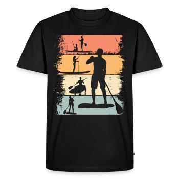 Chemise de Stand Up Paddling Retro SUP Paddle Boarding - T-shirt Premium bio Homme - noir - Devant - Nico (187cm)