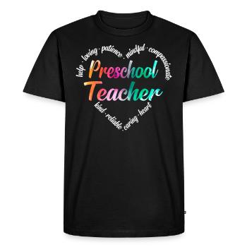 Preschool teacher - Men's Premium Organic T-Shirt - black - Front - Nico (187cm)