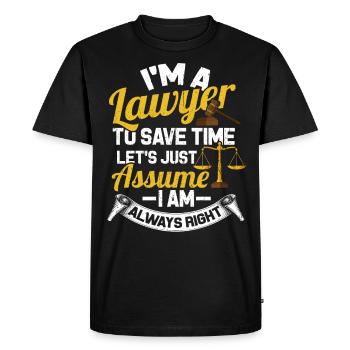 Attorney Judge Law Criminal Defense Attorney Jurist - Men's Premium Organic T-Shirt - black - Front - Nico (187cm)