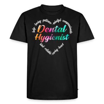 Hygiéniste dentaire - T-shirt Premium bio Homme - noir - Devant - Nico (187cm)