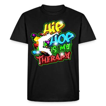Hip Hop Tshirt Dancing Breakdance Street Style Rap - Men's Premium Organic T-Shirt - black - Front - Nico (187cm)